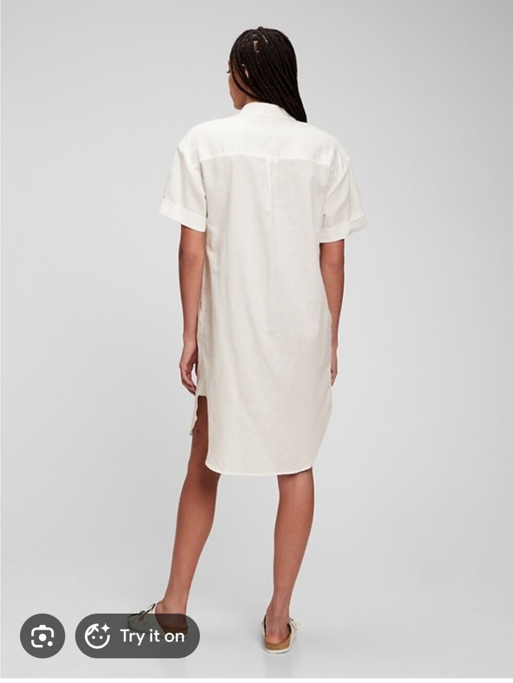 GAP White Short-Sleeve Shirtdress - Picture 2 of 5